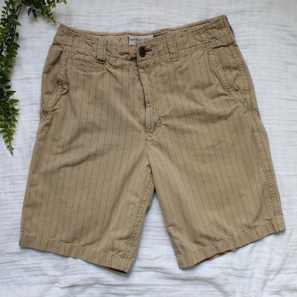 American Eagle Pinstripe Khaki Shorts